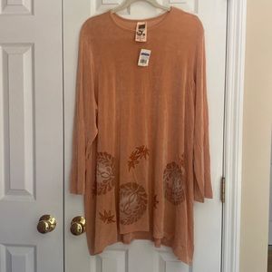 Blue fish Tunic Top and Long Skirt Ensemble